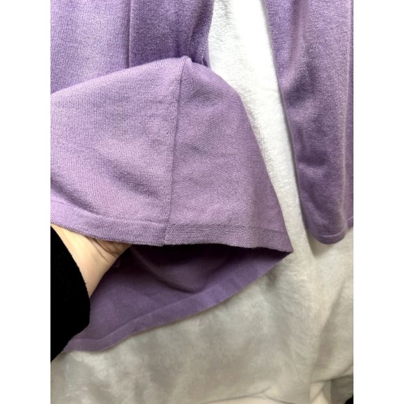 J.Jill Sweater Cardigan Size Medium Single Button Closure Long Sleeve Purple - Picture 7 of 9